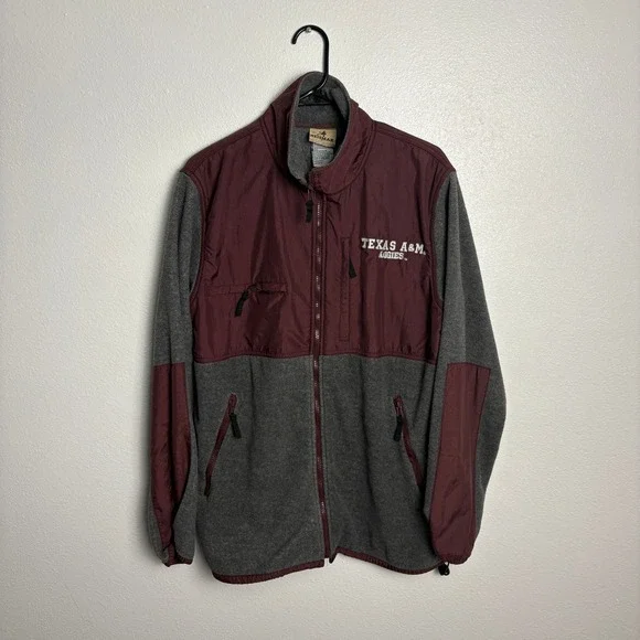 Heisman by Reebok Texas A&M Aggies Fleece Full Zip Jacket Maroon Mens Medium - Picture 2 of 9